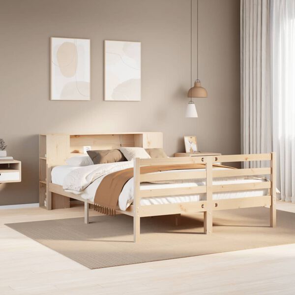 vidaXL Letto Libreria senza Materasso 140x190 cm in Legno di Pino