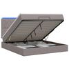 vidaXL Letto Ottomano con Materasso e LED Tortora 140 x 200 cm Tessuto