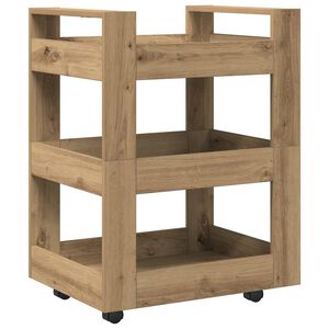 vidaXL Carrello da Cucina Rovere artigianale 60 x 45 x 80 cm