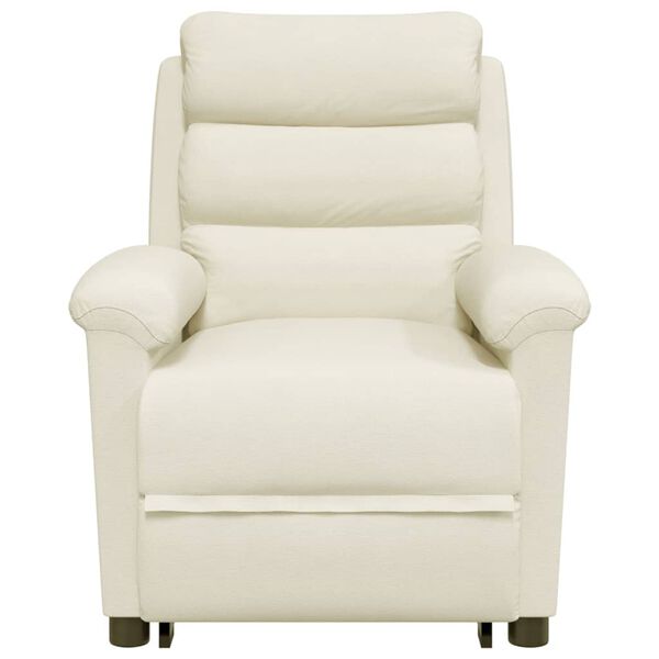 vidaXL Poltrona Alzapersona Massaggiante Crema in Velluto