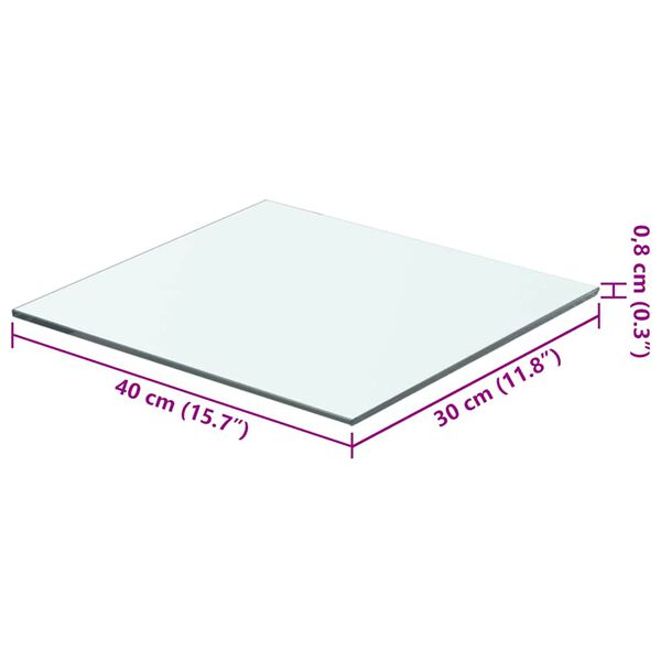 vidaXL Mensola in Vetro Trasparente 40x30 cm
