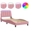 vidaXL Giroletto con LED senza Materasso Hanko Rosa 90x200 cm in Velluto