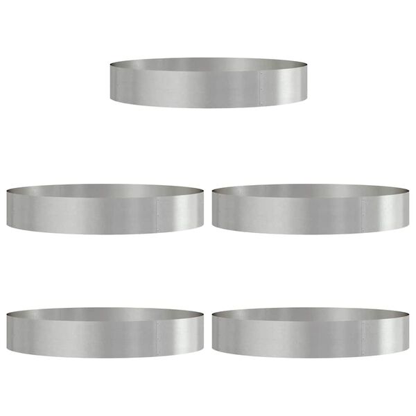 vidaXL Vaso da giardino 5 pcs Argento 120 x 120 x 20 cm