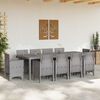 vidaXL Set da Pranzo per Giardino 11 pcs Grigio chiaro Rattan Polt