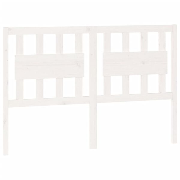 vidaXL Testiera per Letto Bianca 145,5x4x100 cm Legno Massello di Pino