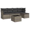 vidaXL Set Divano da Giardino 6 pz con Cuscini Grigio in Polyrattan