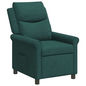 vidaXL Poltrona reclinabile Verde Scuro 69 x 93 x 102 cm Tessuto