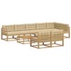 vidaXL Set di divani da esterno 9 pz Bianco e Beige Poliestere