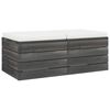 vidaXL Pouf da Giardino su Pallet 2 pz con Cuscini in Massello di Pino