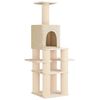 vidaXL Albero per gatti con pali per graffiare in sisal Crema 180 cm