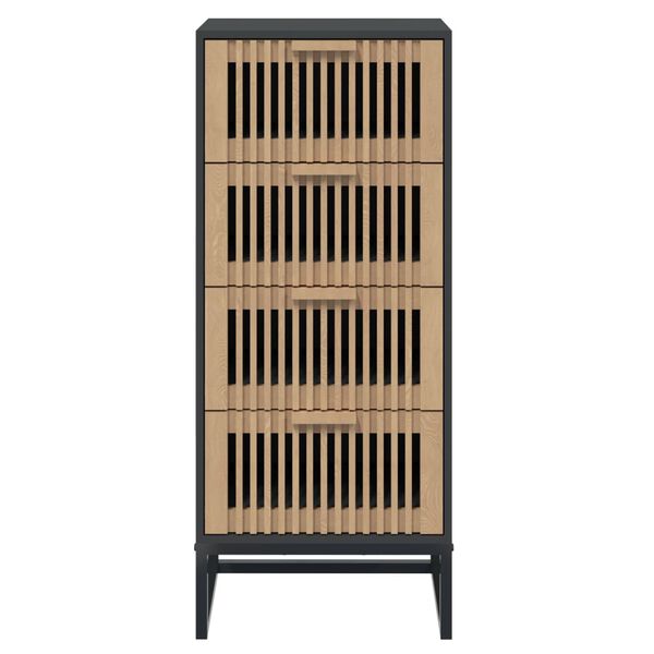 vidaXL Credenza Nera 40x30x95 cm in Legno Multistrato
