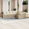 vidaXL Set Divano da Giardino 9 pz con Cuscini Beige in Polyrattan