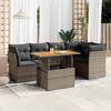 vidaXL Set Divano da Giardino 6 pz con Cuscini Grigio in Polyrattan