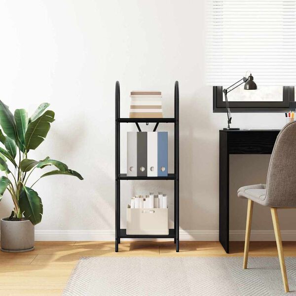 vidaXL Libreria Rovere Nero 40 x 30 x 109 cm Legno multistrato