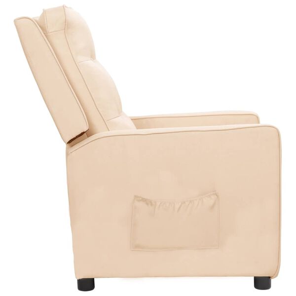 vidaXL Poltrona Alzapersona Crema in Tessuto