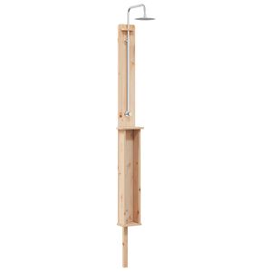 vidaXL Doccia da esterno 246 cm Legno massello di pino e acciaio inox