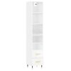 vidaXL Credenza 34,5x34x180 cm in Legno Multistrato Bianco Lucido
