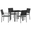 vidaXL Set da Pranzo per Giardino 5 pz Nero e Grigio Chiaro