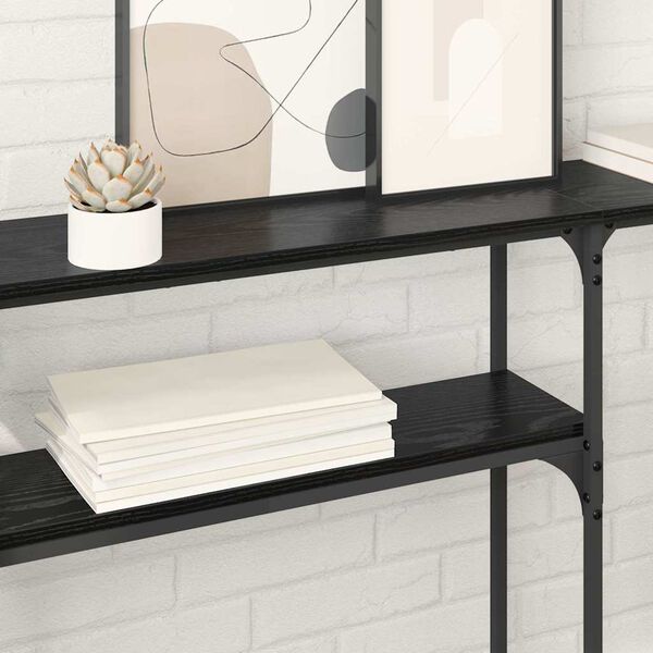 vidaXL TavoloConsolle Rovere Nero 146 x 22.5 x 75 cm Legno multistrato