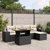 vidaXL Set Divano da Giardino 6 pz con Cuscini Nero in Polyrattan