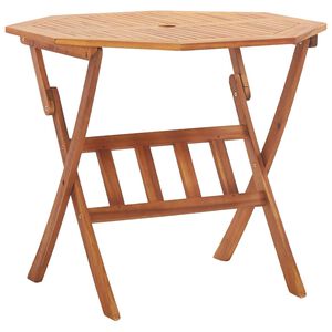 vidaXL Tavolo da Giardino Pieghevole 90x75 cm in Massello d'Acacia