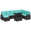 vidaXL Set Divano da Giardino con archiviazione 9 pcs Nero Poly Rattan