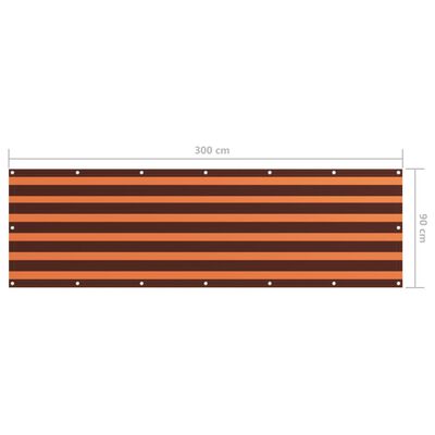 vidaXL Paravento Balcone Arancione e Marrone 90x300 cm Tessuto Oxford