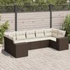 vidaXL Set Divani da Giardino 7 pz con Cuscini Marrone in Polyrattan
