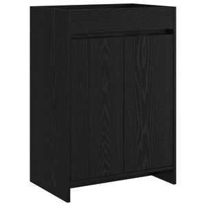 vidaXL Mobiletto da Bagno Sotto Lavabo Rovere Nero 56 x 37,5 x 81 cm