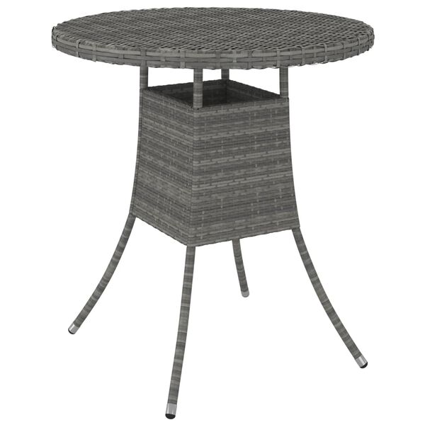 vidaXL Tavolo da Giardino Grigio 70x70x73 cm in Polyrattan