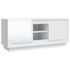 vidaXL Mobile Porta TV Bianco Lucido 102x35x45 cm in Legno Multistrato