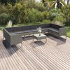 vidaXL Set Divani da Giardino 11 pz con Cuscini in Polyrattan Grigio