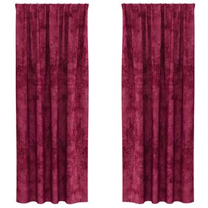 vidaXL Tende in Velluto 2 pcs Rosso vino 245 x 140 cm Velluto