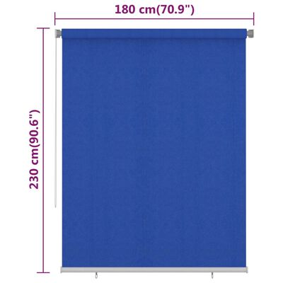 vidaXL Tenda a Rullo per Esterni 180x230 cm Blu HDPE