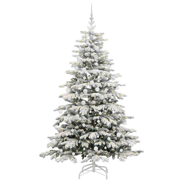 vidaXL Albero di Natale Artificiale con Rami Pieghevoli Bianco 210 cm