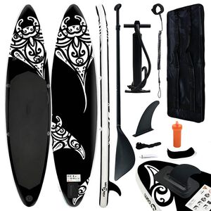 vidaXL Set Tavola Gonfiabile da SUP 305x76x15 cm Nera