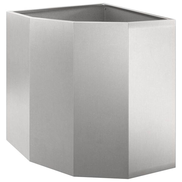 vidaXL Vaso d'angolo Argento 45 x 45 x 50 cm Acciaio inossidabile