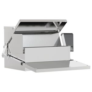 vidaXL Mangiatore a Pedale per Pollo Argento 50 x 40 x 29 cm