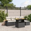 vidaXL Set Divano da Giardino 6 pz con Cuscini Nero in Polyrattan