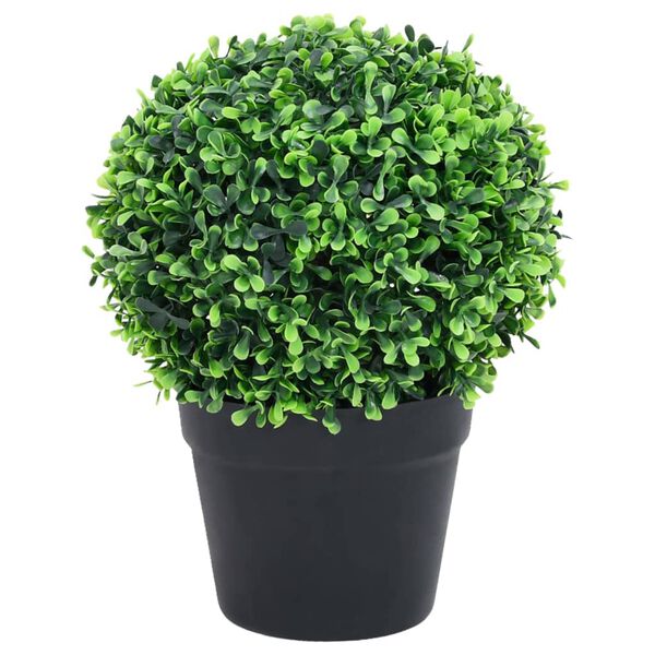 vidaXL Piante di Bosso Artificiale 2 pz a Sfera con Vaso Verde 32 cm