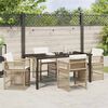 vidaXL Set da Pranzo per Giardino 5 pcs Beige polyrattan