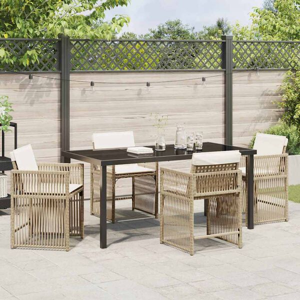 vidaXL Set da Pranzo per Giardino 5 pcs Beige polyrattan
