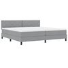 vidaXL Letto a molle con materasso Grigio chiaro 200 x 200 cm Tessuto