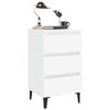 vidaXL Comodino con Gambe in Metallo Bianco 40x35x69 cm