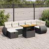 vidaXL Set Divani da Giardino 5 pz con Cuscini Nero Polyrattan Acacia