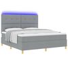 vidaXL Letto a Sorgente LED Grigio chiaro 180 x 200 cm Tessuto