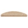 vidaXL Tappetini per scale 15 pz 56x17x3 cm Beige chiaro Semicircolari
