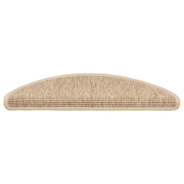 vidaXL Tappetini per scale 15 pz 56x17x3 cm Beige chiaro Semicircolari