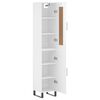 vidaXL Credenza 34,5x34x180 cm in Legno Multistrato Bianco Lucido