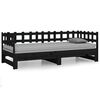 vidaXL Dormeuse Estraibile Nera 2x(90x200) cm Legno Massello di Pino